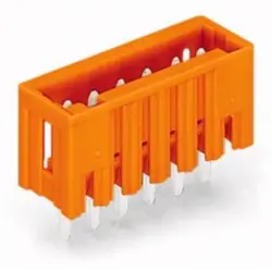 Pin header, 14 pole, pitch 3.81 mm, straight, orange, 734-244