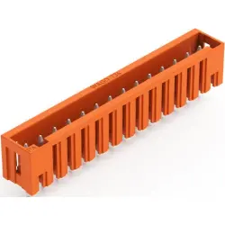 Pin header, 14 pole, pitch 3.81 mm, straight, orange, 734-244/046-000