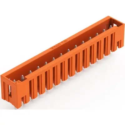 Pin header, 14 pole, pitch 3.81 mm, straight, orange, 734-244/046-000 - 1