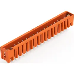 Pin header, 19 pole, pitch 3.81 mm, straight, orange, 734-248