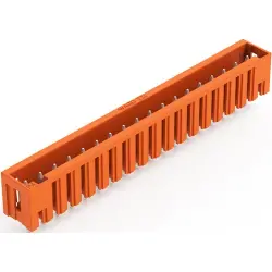 Pin header, 19 pole, pitch 3.81 mm, straight, orange, 734-248/046-000