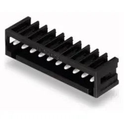 Pin header, 12 pole, pitch 3.81 mm, angled, black, 734-272/105-604