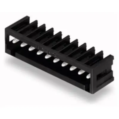 Pin header, 12 pole, pitch 3.81 mm, angled, black, 734-272/105-604 - 1
