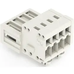 Pin header, 4 pole, pitch 3.5 mm, angled, light gray, 734-304/018-000