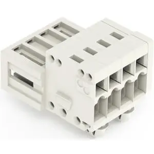 Pin header, 4 pole, pitch 3.5 mm, angled, light gray, 734-304/018-000 - 1