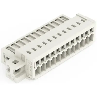 Pin header, 12 pole, pitch 3.5 mm, angled, light gray, 734-312/019-000 - 1