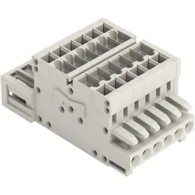 2-wire combination connector, 2 pole, pitch 3.5 mm, light gray, 734-362 - 1