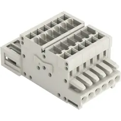 2-wire combination connector, 2 pole, pitch 3.5 mm, light gray, 734-362