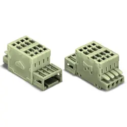 2-wire combination connector, 7 pole, pitch 3.5 mm, light gray, 734-367