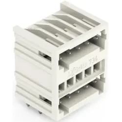 Pin header, 5 pole, pitch 3.5 mm, angled, light gray, 734-405