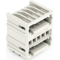 Pin header, 5 pole, pitch 3.5 mm, angled, light gray, 734-405/001-000