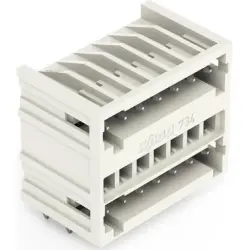 Pin header, 7 pole, pitch 3.5 mm, angled, light gray, 734-407
