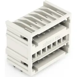 Pin header, 7 pole, pitch 3.5 mm, angled, light gray, 734-407/001-000