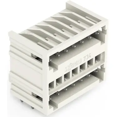 Pin header, 7 pole, pitch 3.5 mm, angled, light gray, 734-407/001-000 - 1