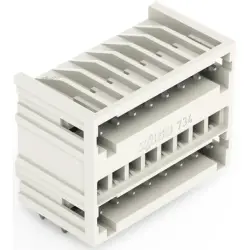 Pin header, 8 pole, pitch 3.5 mm, angled, light gray, 734-408/001-000