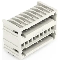 Pin header, 8 pole, pitch 3.5 mm, angled, light gray, 734-409