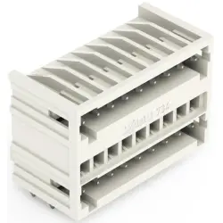 Pin header, 9 pole, pitch 3.5 mm, angled, light gray, 734-409/001-000