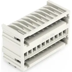 Pin header, 10 pole, pitch 3.5 mm, angled, light gray, 734-410/001-000