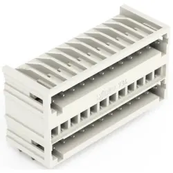 Pin header, 12 pole, pitch 3.5 mm, angled, light gray, 734-412