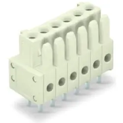 Socket header, 4 pole, pitch 3.5 mm, straight, light gray, 734-464