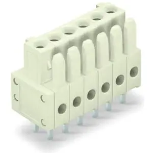 Socket header, 4 pole, pitch 3.5 mm, straight, light gray, 734-464 - 1