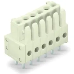 Socket header, 14 pole, pitch 3.5 mm, straight, light gray, 734-474
