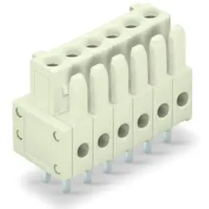 Socket header, 14 pole, pitch 3.5 mm, straight, light gray, 734-474 - 1