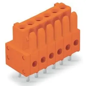 Socket header, 9 pole, pitch 3.81 mm, straight, orange, 734-509 - 1