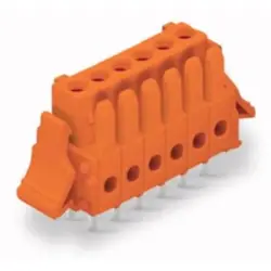 Socket header, 20 pole, pitch 3.81 mm, straight, orange, 734-520/037-000