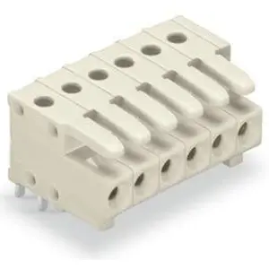Socket header, 5 pole, pitch 3.5 mm, angled, light gray, 734-535 - 1