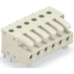 Socket header, 6 pole, pitch 3.5 mm, angled, light gray, 734-536