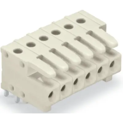Socket header, 8 pole, pitch 3.5 mm, angled, light gray, 734-538 - 1