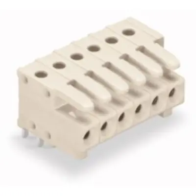 Socket header, 10 pole, pitch 3.5 mm, angled, light gray, 734-540 - 1