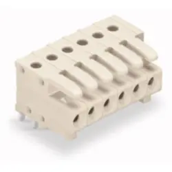 Socket header, 12 pole, pitch 3.5 mm, angled, light gray, 734-542