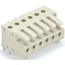 Socket header, 16 pole, pitch 3.5 mm, angled, light gray, 734-546