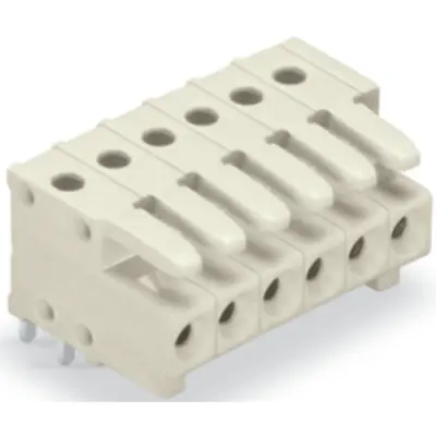 Socket header, 16 pole, pitch 3.5 mm, angled, light gray, 734-546 - 1