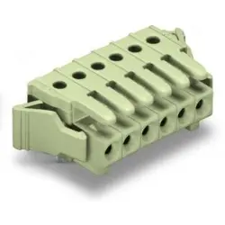 Socket header, 16 pole, pitch 3.5 mm, angled, light gray, 734-546/037-000