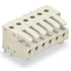 Socket header, 20 pole, pitch 3.5 mm, angled, light gray, 734-550