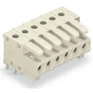 Socket header, 24 pole, pitch 3.5 mm, angled, light gray, 734-554 - 1