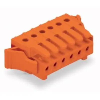 Socket header, 12 pole, pitch 3.81 mm, angled, orange, 734-572/037-000 - 1