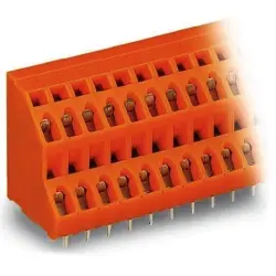 PCB terminal, 16 pole, pitch 5.08 mm, AWG 28-12, 21 A, cage clamp, orange, 736-316
