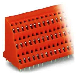 PCB terminal, 24 pole, pitch 5.08 mm, AWG 28-12, 21 A, cage clamp, orange, 737-308