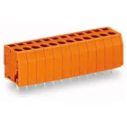 PCB terminal, 3 pole, pitch 5.08 mm, AWG 28-12, 24 A, cage clamp, orange, 739-153