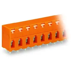 PCB terminal, 3 pole, pitch 7.62 mm, AWG 28-12, 16 A, cage clamp, orange, 741-403