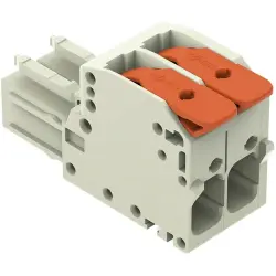 1-wire female connector, 2 pole, pitch 7.62 mm, light gray, 831-1102
