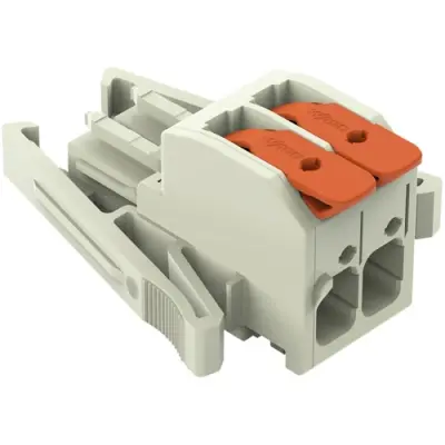 1-wire female connector, 2 pole, pitch 7.62 mm, light gray, 831-1102/037-000 - 1
