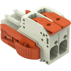 1-wire female connector, 2 pole, pitch 7.62 mm, light gray, 831-1102/038-000