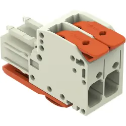 1-wire female connector, 2 pole, pitch 7.62 mm, light gray, 831-1102/322-000