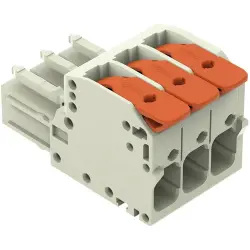 1-wire female connector, 3 pole, pitch 7.62 mm, light gray, 831-1103