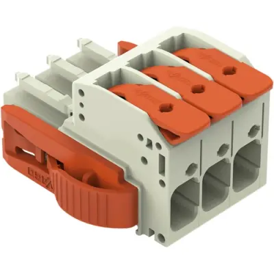 1-wire female connector, 3 pole, pitch 7.62 mm, light gray, 831-1103/038-000 - 1